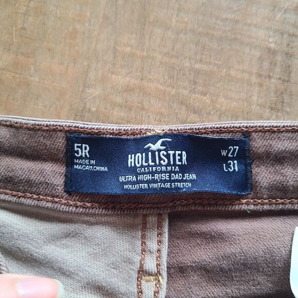 Hollister Womens Brown Color Block Dad Jeans Ultra High Rise 27x31 Size 5R - Picture 4 of 7